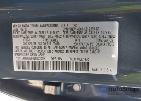 2025 Mazda Cx-50 2.5 S Preferred Package from USA, damaged, VIN 7MMVABBM4SN393019